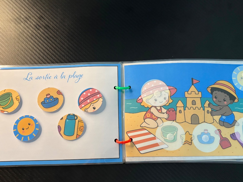 Page La sortie à la plage, livret Ti-Ara